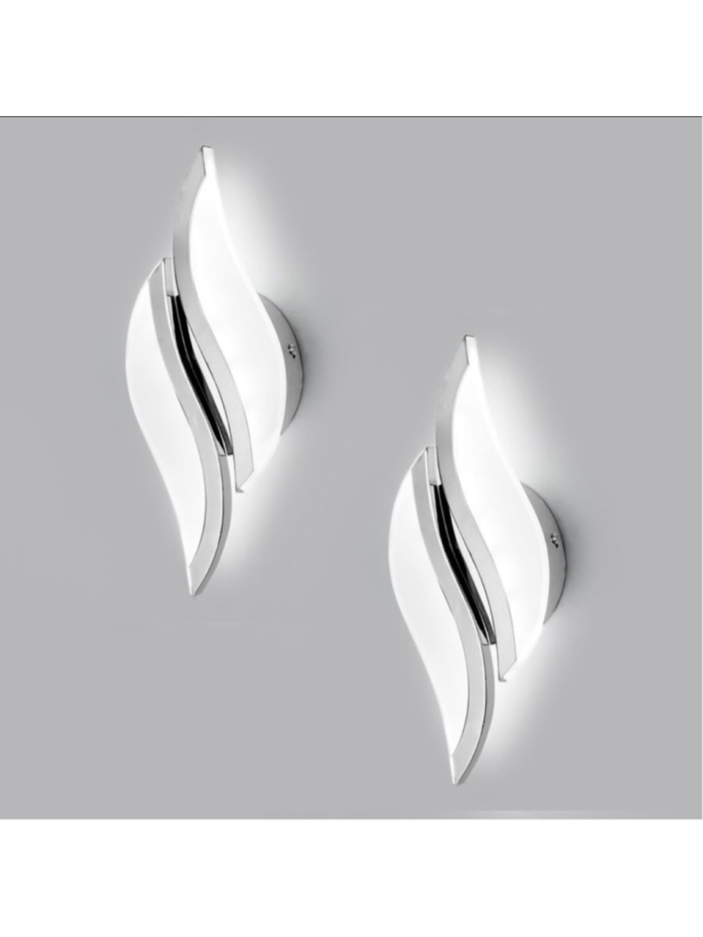 CANEOE Modern LED Wall Sconce Set of 2, 5CCT Dimmable Wall Light (Chrome) New